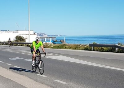 Road cycling along the Mediterranean coast